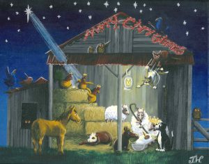 Christmas card - 6x4" Kiwi Nativity (pack of 5)
